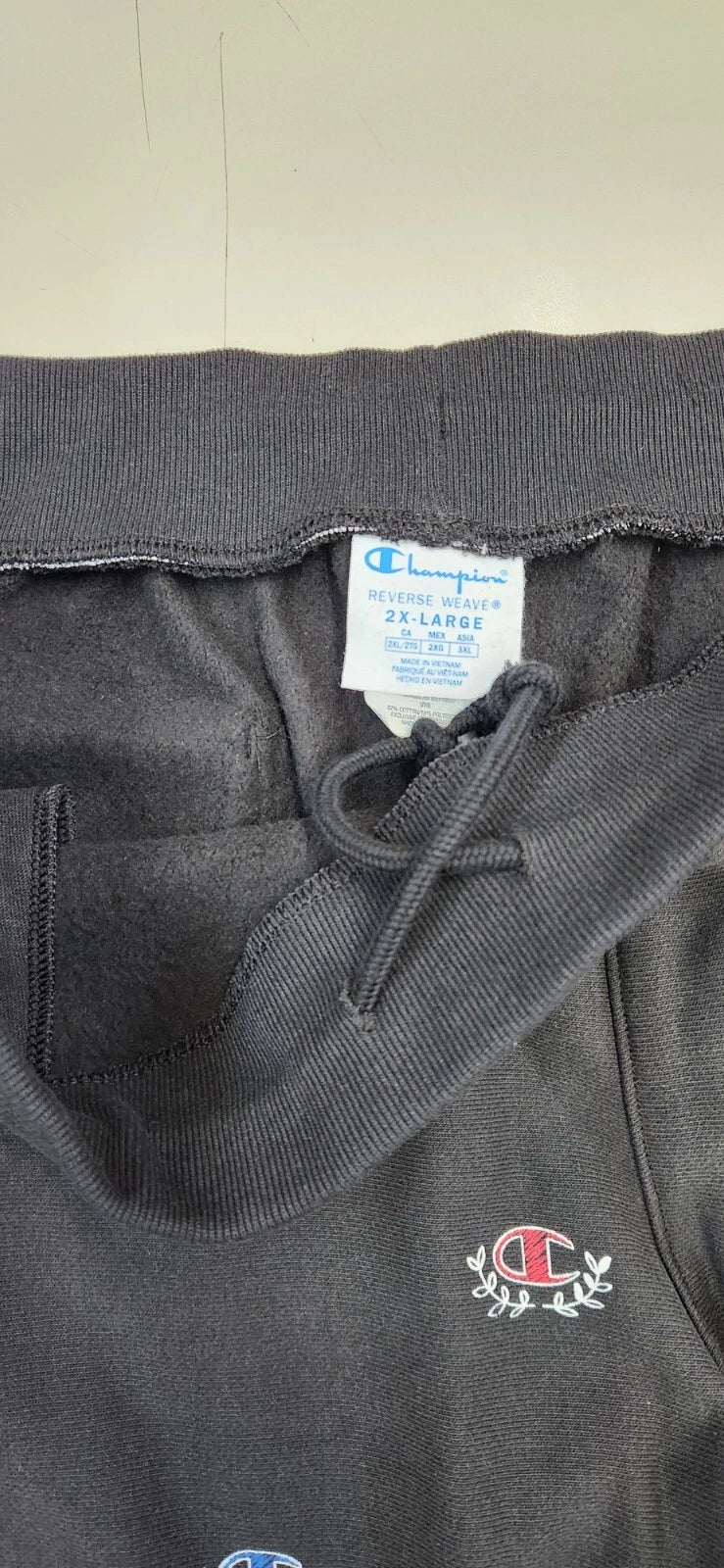 Champion B5286P Men's Reverse Weave Cut-off Shorts Sketch C Print Black - ONLY 2XL LEFT!