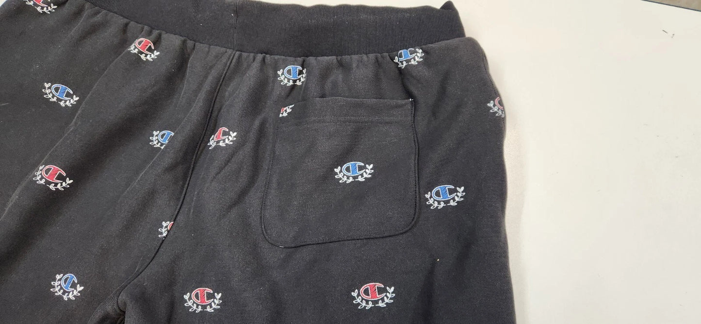 Champion B5286P Men's Reverse Weave Cut-off Shorts Sketch C Print Black - ONLY 2XL LEFT!