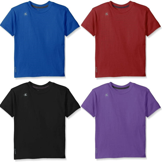 $3 Champion T385 Boys Boys Double Dry Cotton Short Sleeve Tee with UV Protection (Select Size & Color)