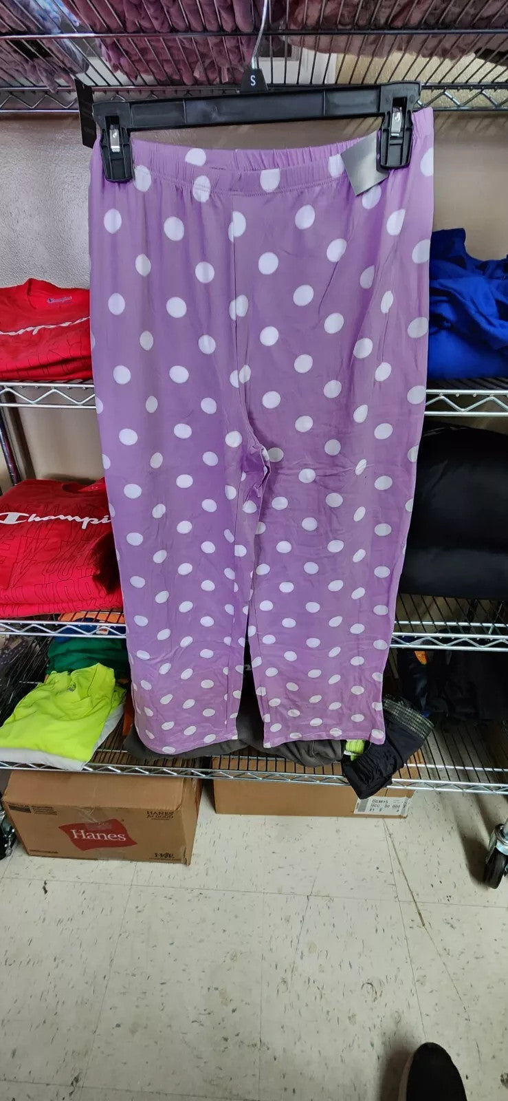 PJ Couture 83133 Women's Two Piece Pants Top Notch Short Sleeve Shirt Pajamas Lilac Dots (Pick Size Small - 3XL)