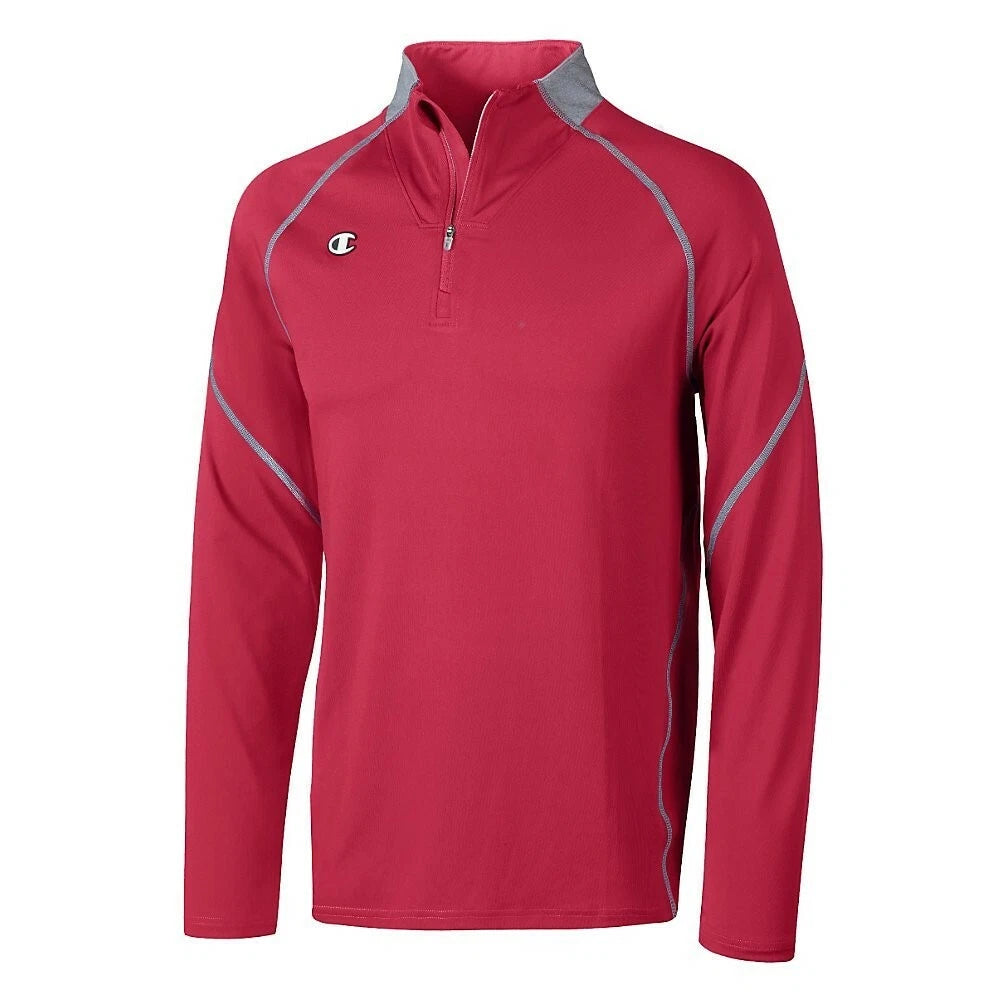 Champion V009 Men's Sprint 1/4 Zip Jacket Scarlet w/ Gray Accents (ONLY Small & Medium Left)
