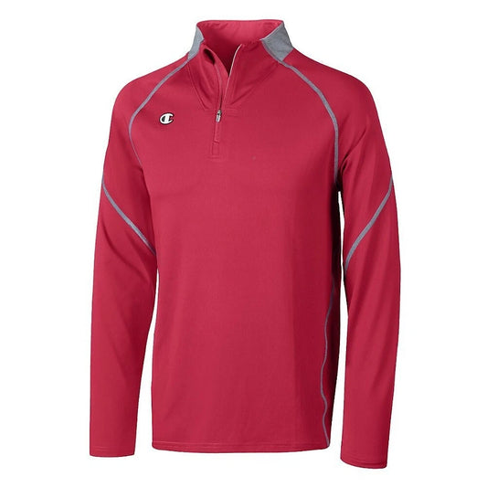 Champion V009 Men's Sprint 1/4 Zip Jacket Scarlet w/ Gray Accents (ONLY Small & Medium Left)