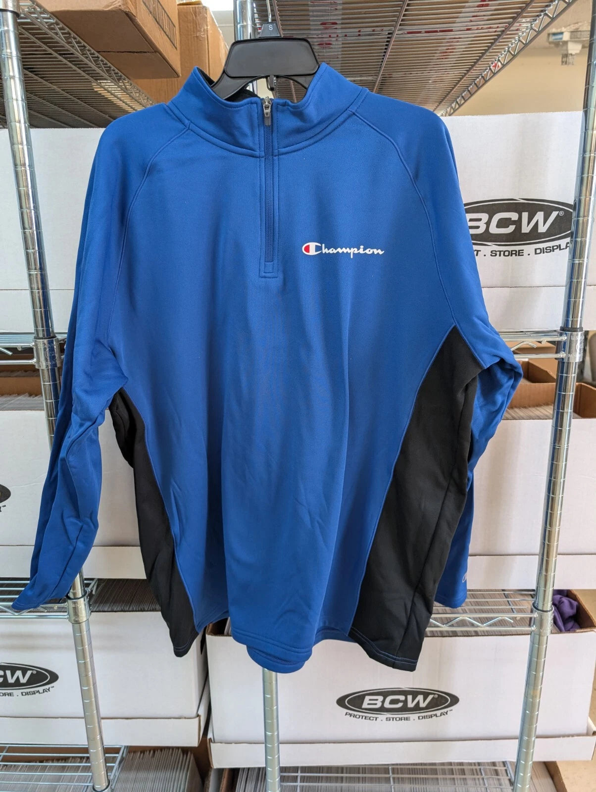 Champion S230 Men's Double Dry Colorblock 1/4 Zip Jacket Pullover Royal Blue (Only XL & 3XL Left)