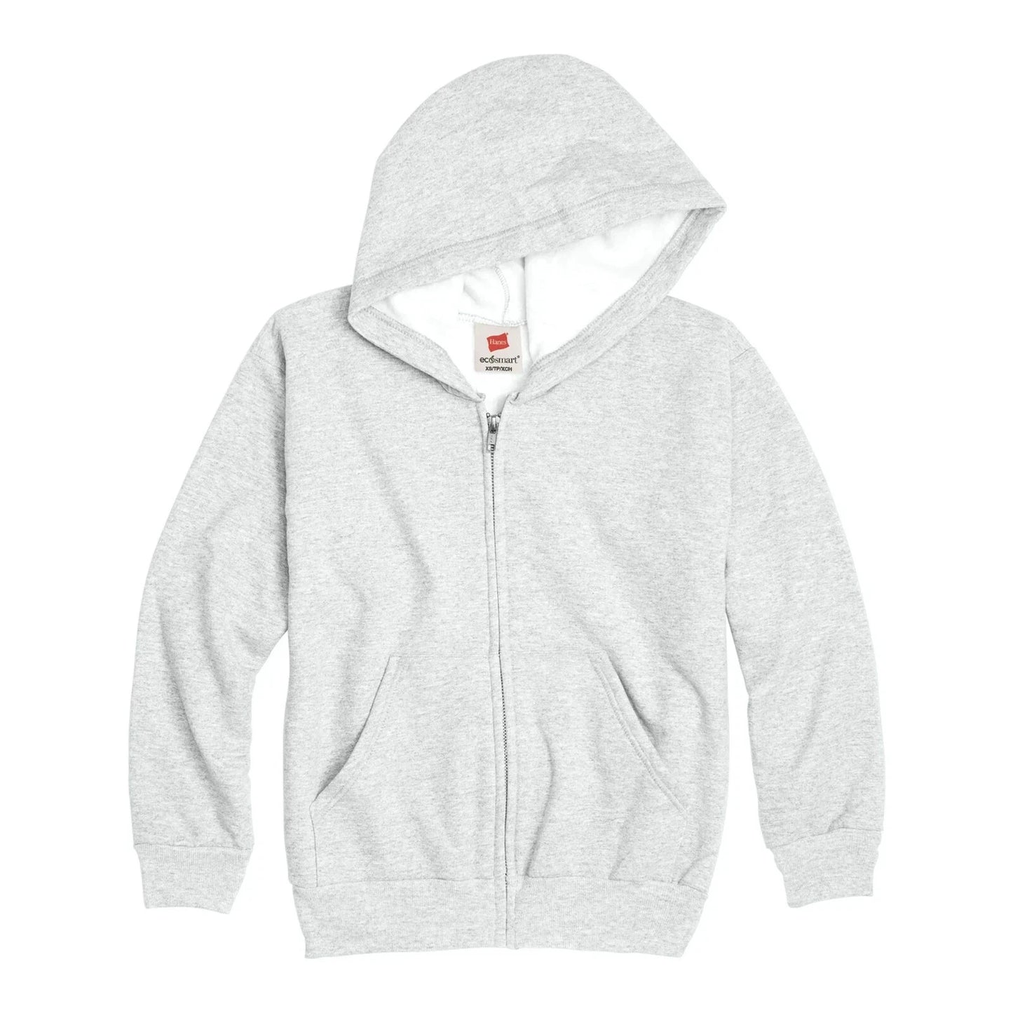 Hanes Comfortblend EcoSmart Full-Zip TODDLER Hoodie Sweatshirt Light Gray X-Small 2-4